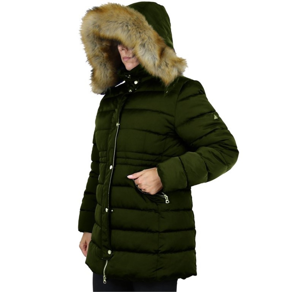 Women's Heavyweight Parka Jacket With Detachable Fur Hood